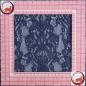Preview: Netz-Spitze mit Baumwolle Ornamente warmes blau